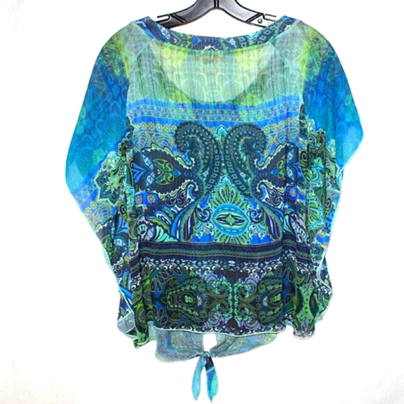 Sheer Boho Top (XL) – Flowy & Beachy Vibes! 💙✨ - Picture 2 of 8